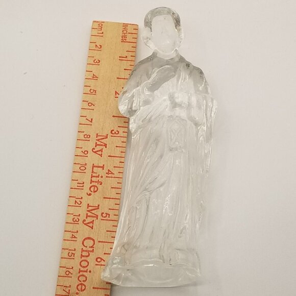 Vintage 80s Glass Nativity Mirrored Base Christmas Holiday 4 Piece Figurines Set - Picture 5 of 10